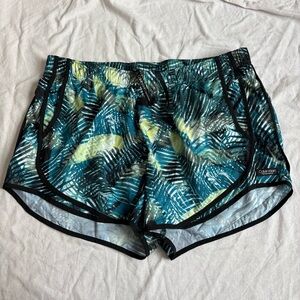 Calvin Klein Women's Blue and Green Athletic Performance Shorts w/ Pockets